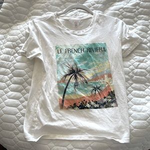Lauren Conrad off-white T-shirt size small with logo LE FRENCH RIVIERA